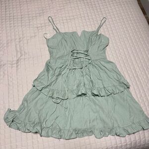Mint Green Ruffled Kids Dress